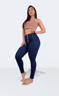Foto 4 | Jeans Para Mujer – Corte Colombiano, Tela Elástica, Realce De Glúteos, Cintura Alta 3921/02