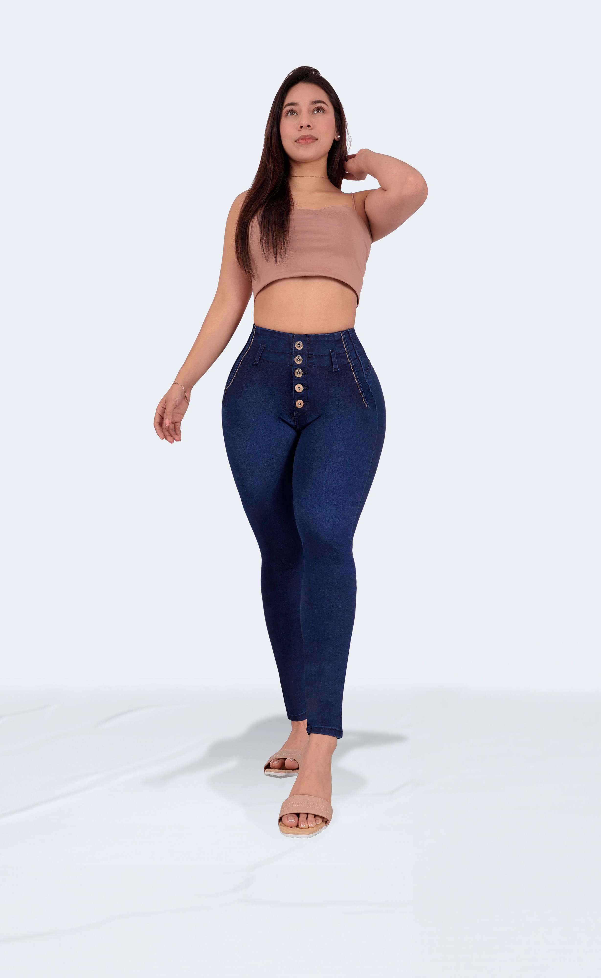 Foto 7 pulgar | Jeans Para Mujer – Corte Colombiano, Tela Elástica, Realce De Glúteos, Cintura Alta 3921/02