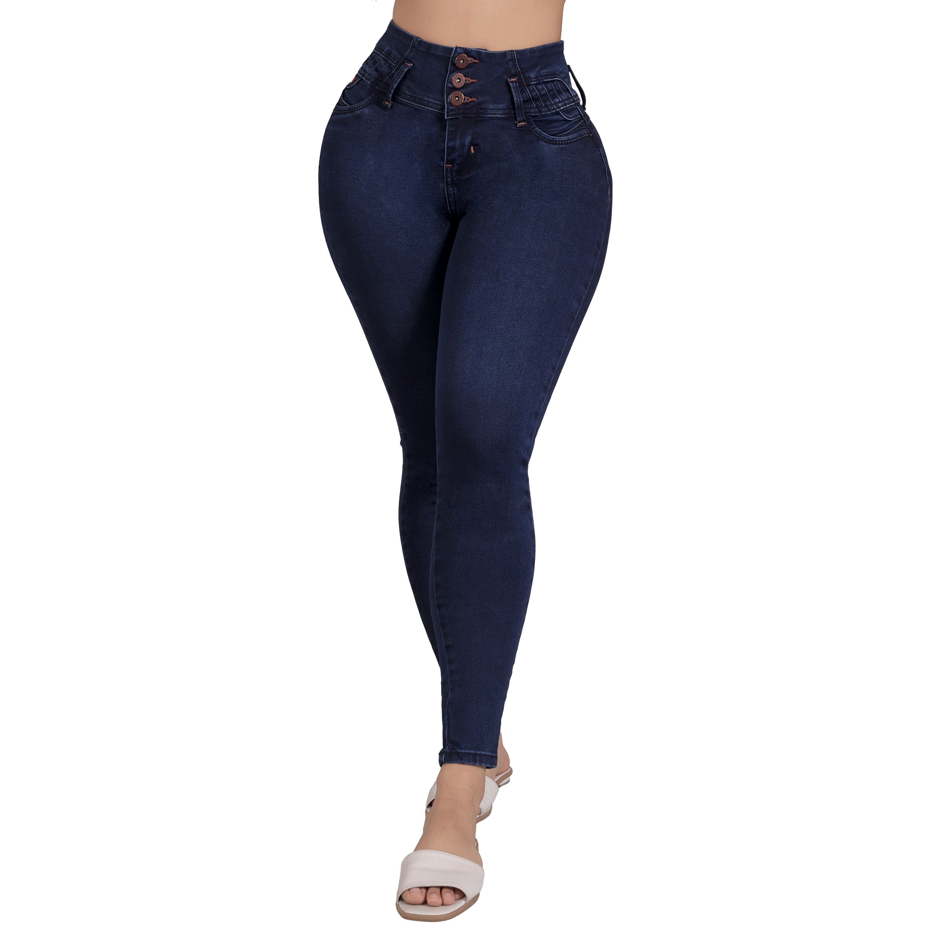 Foto 2 pulgar | Jeans Para Mujer – Corte Colombiano, Tela Elástica, Realce De Glúteos, Cintura Alta 3786/02