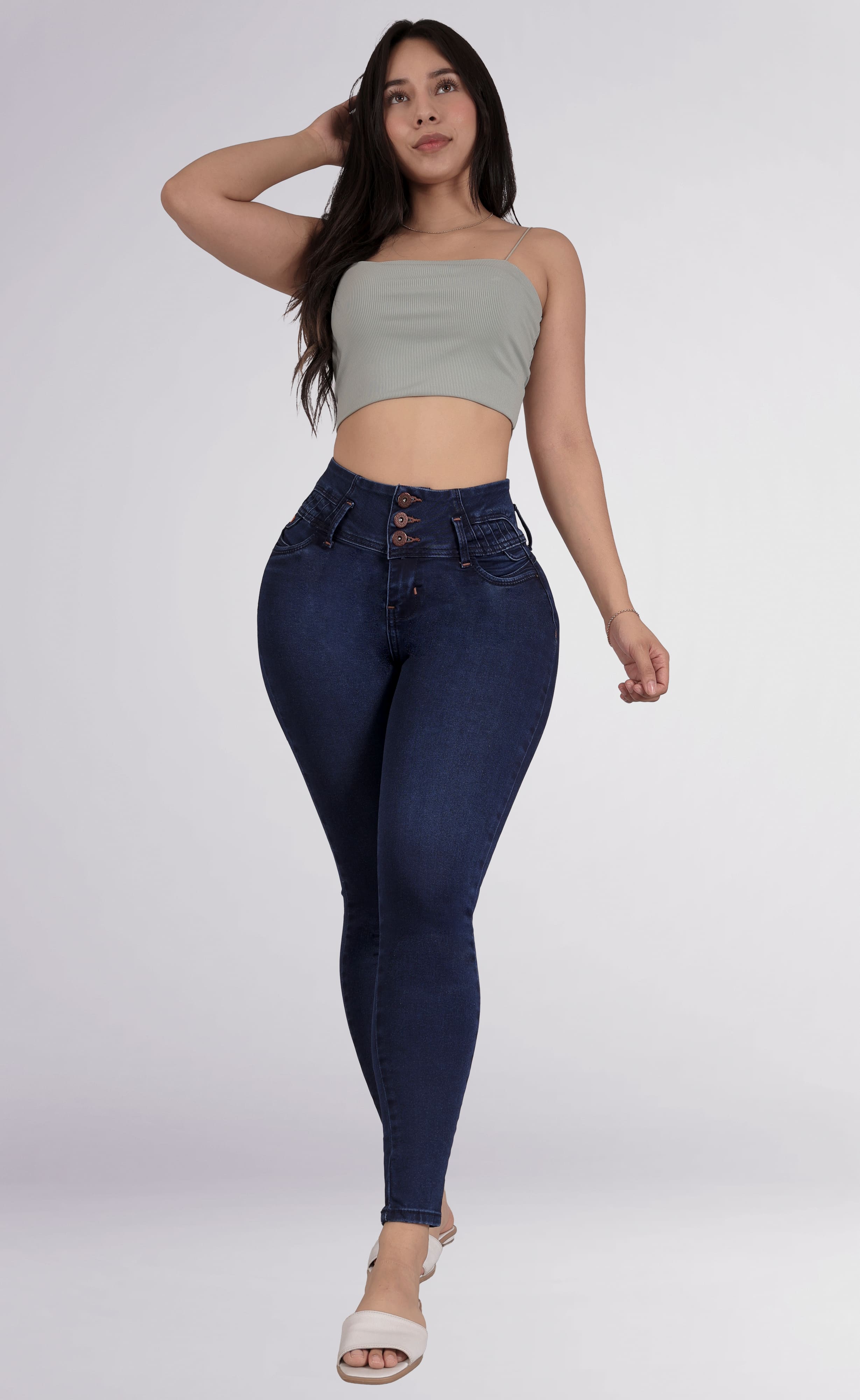 Foto 4 pulgar | Jeans Para Mujer – Corte Colombiano, Tela Elástica, Realce De Glúteos, Cintura Alta 3786/02