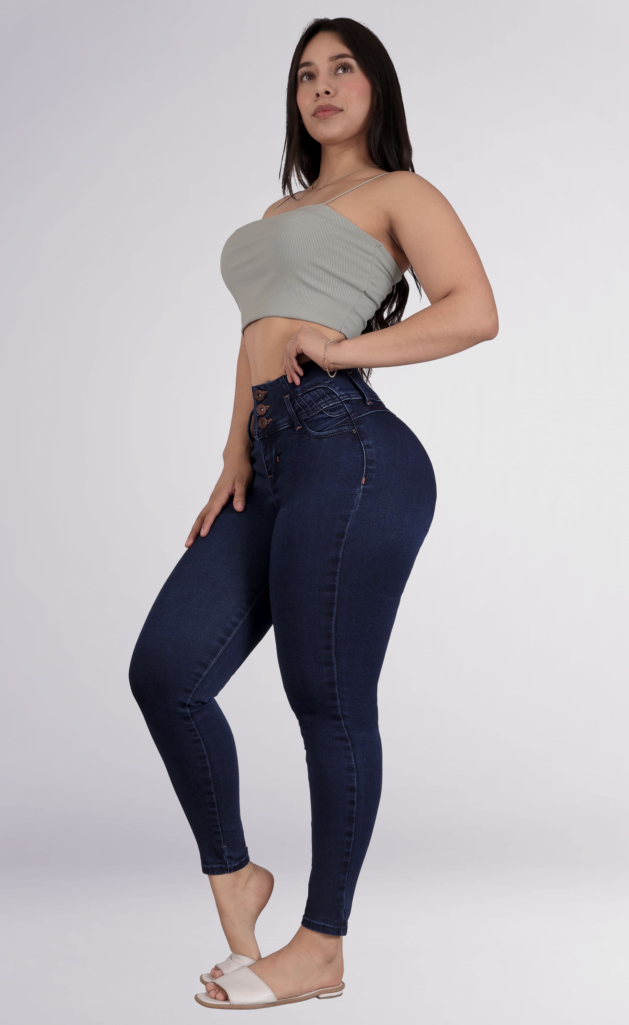 Foto 5 pulgar | Jeans Para Mujer – Corte Colombiano, Tela Elástica, Realce De Glúteos, Cintura Alta 3786/02