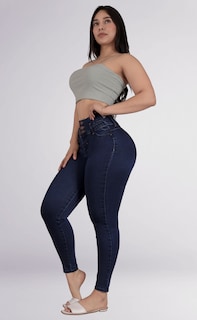 Foto 4 | Jeans Para Mujer – Corte Colombiano, Tela Elástica, Realce De Glúteos, Cintura Alta 3786/02