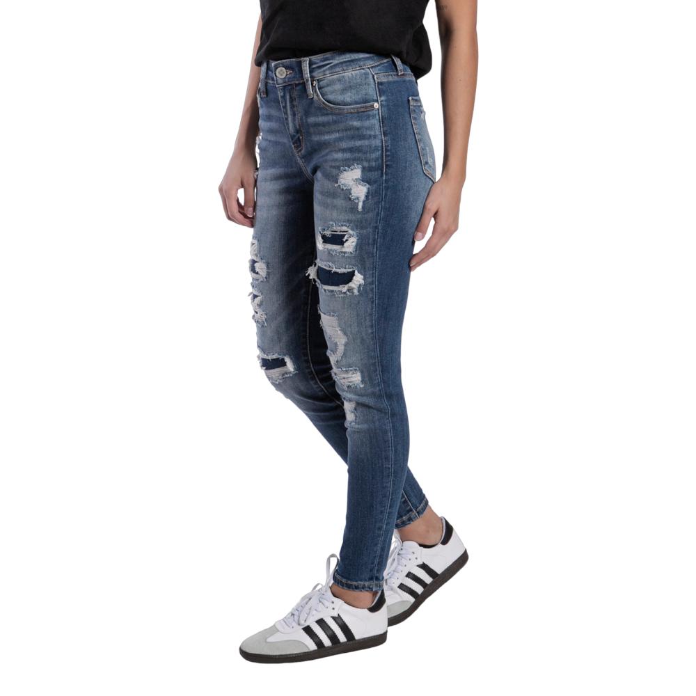 Foto 4 pulgar | Pantalón High Rise Skinny Mujer Balam Bl7101 Azul