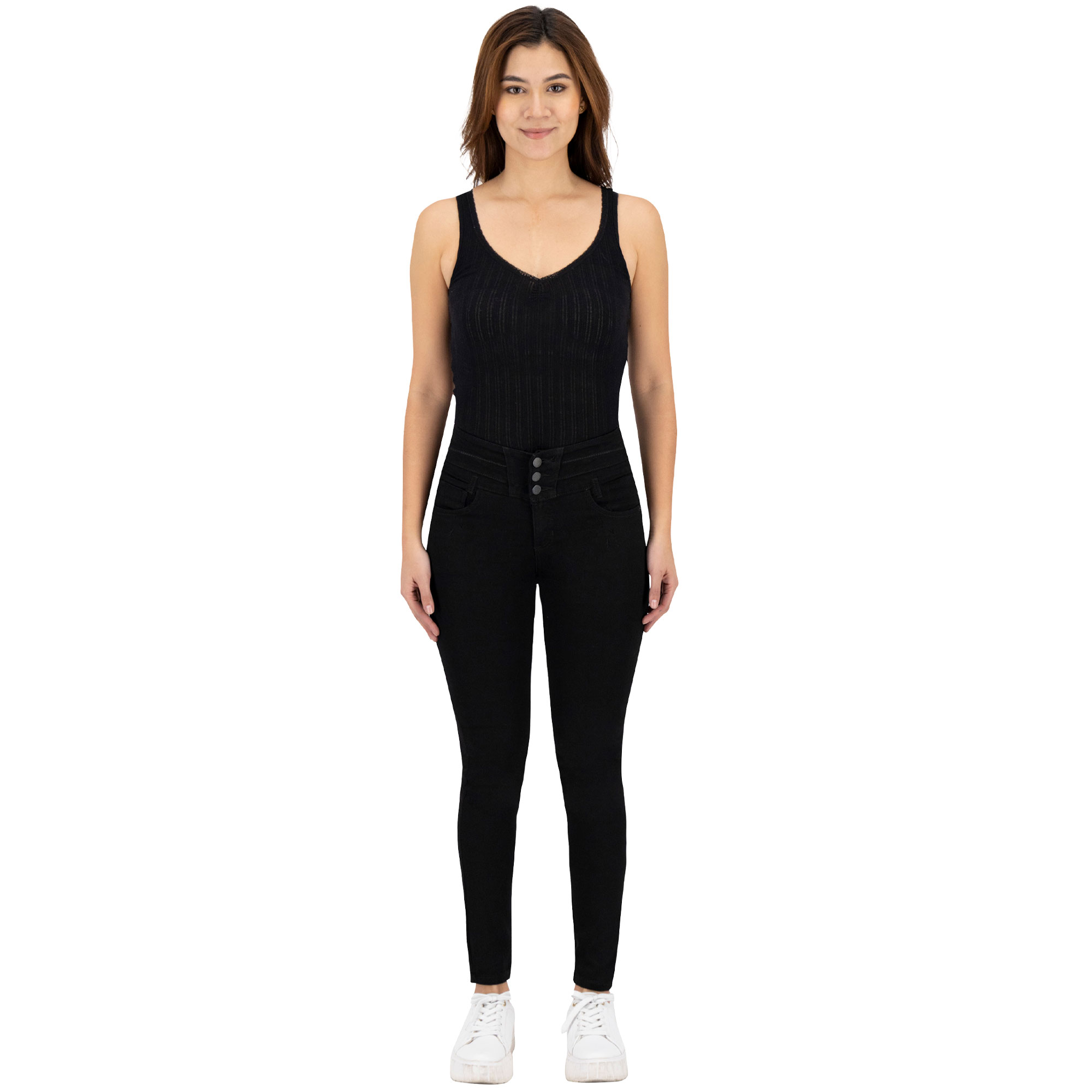Foto 4 pulgar | Pantalón Skinny Britos Jeans Negros Mezclilla para Mujer
