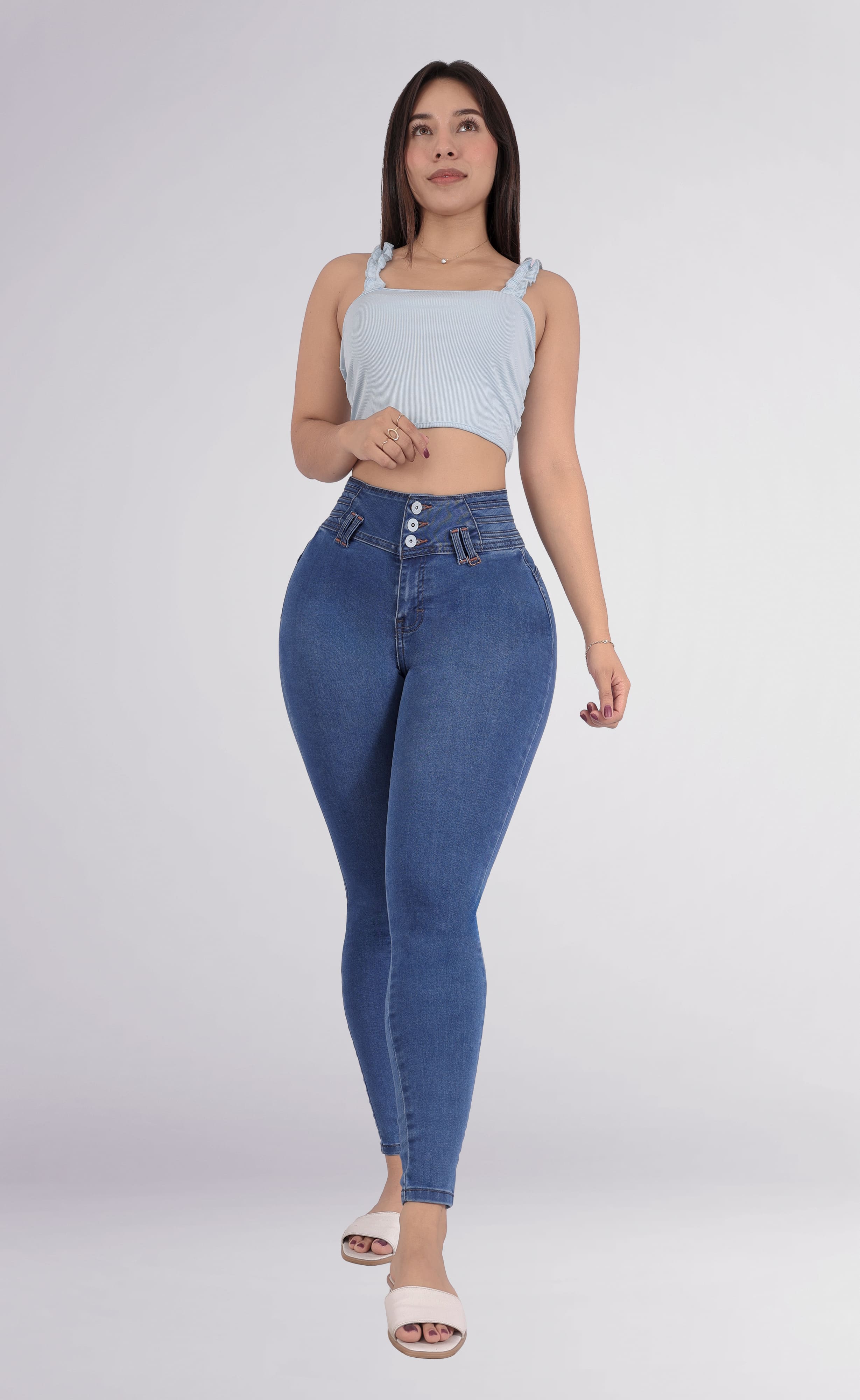Foto 4 pulgar | Jeans Dama Pantalones Mujer Levanta Pompas Corte Colombiano