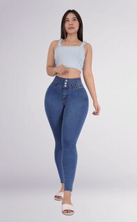 Foto 3 | Jeans Dama Pantalones Mujer Levanta Pompas Corte Colombiano