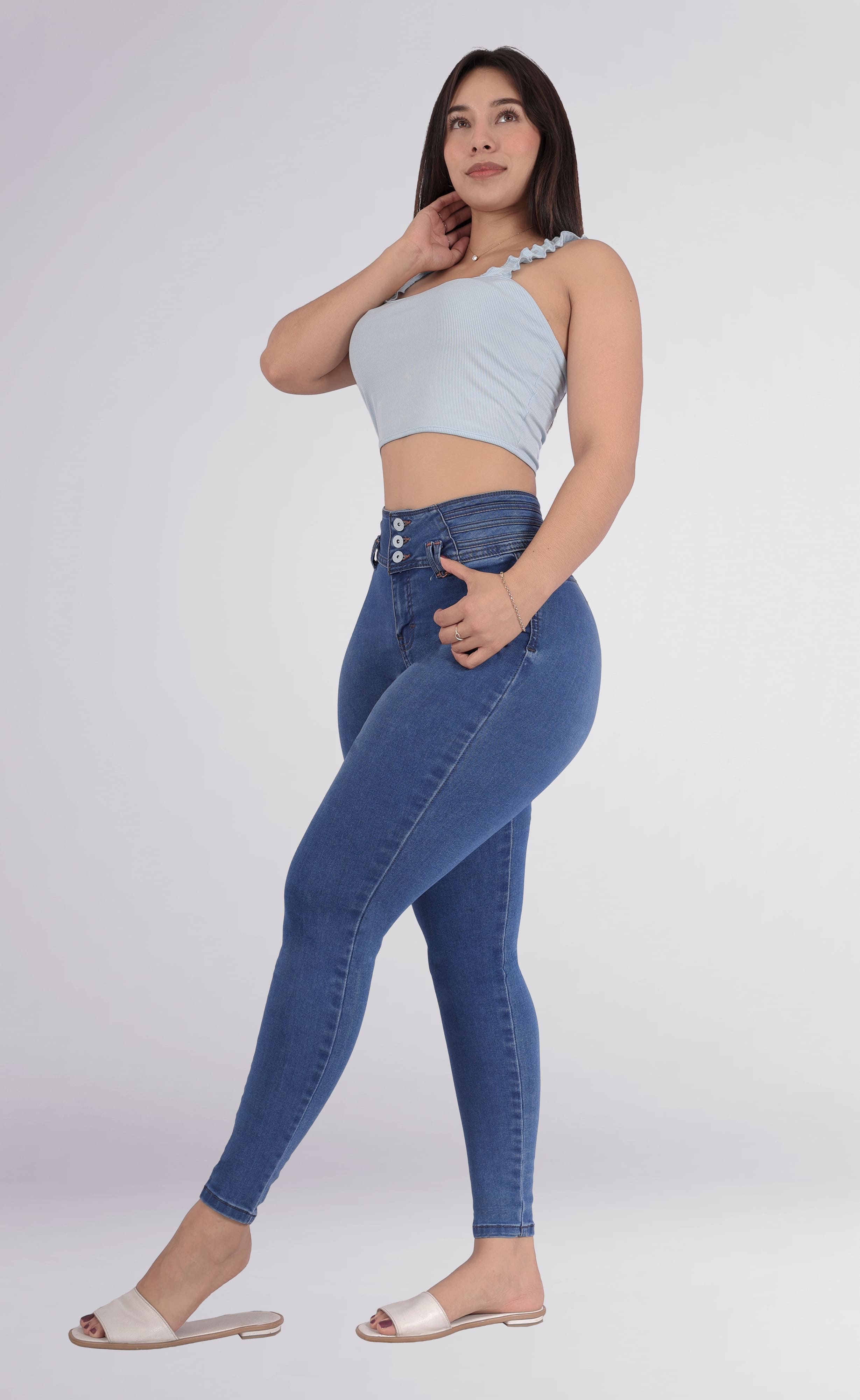 Foto 4 | Jeans Dama Pantalones Mujer Levanta Pompas Corte Colombiano