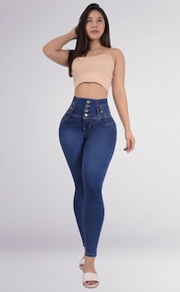 Foto 3 | Jeans Dama Pantalones Mujer Levanta Pompas Corte Colombiano