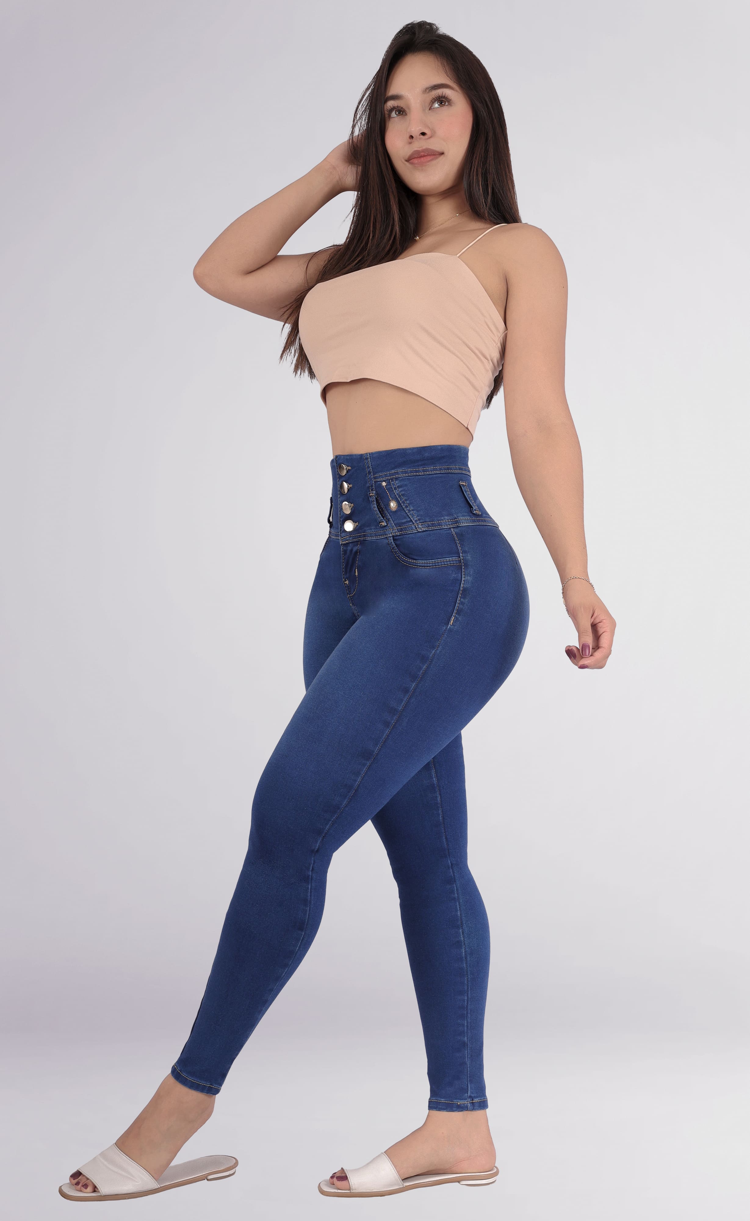 Foto 5 pulgar | Jeans Dama Pantalones Mujer Levanta Pompas Corte Colombiano