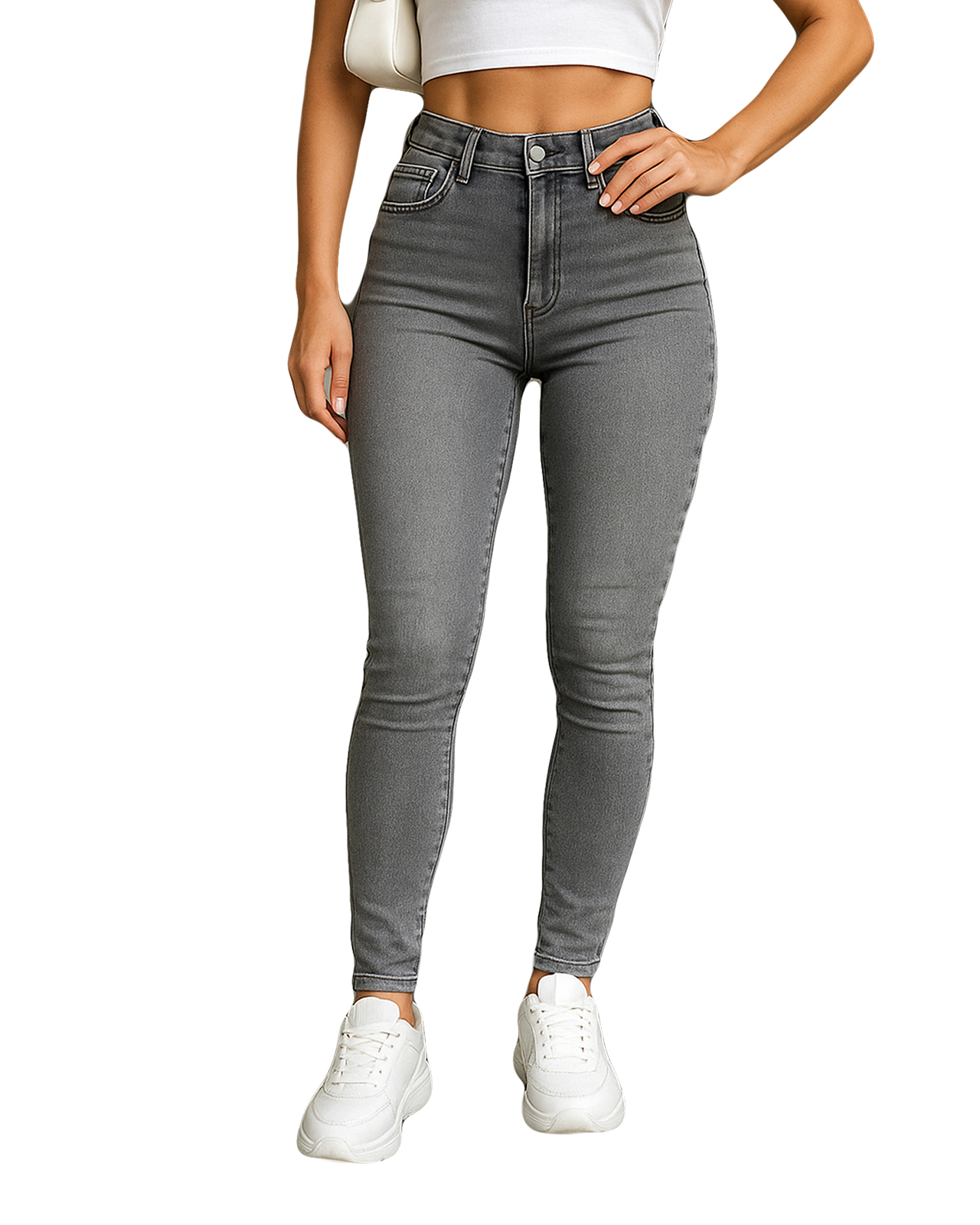Foto 1 | Pantalón Skinny De Mezclilla Para Mujer Ocean Point Corte Tiro Alto