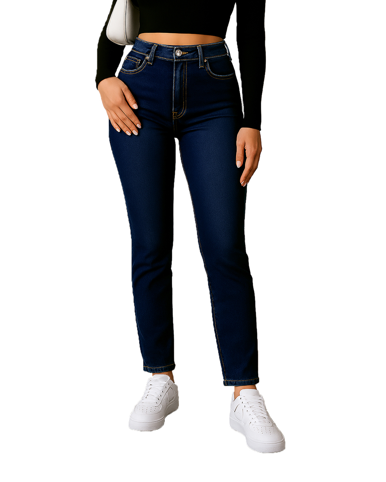 Foto 2 pulgar | Pantalón Skinny De Mezclilla Para Mujer Ocean Point Corte Tiro Alto