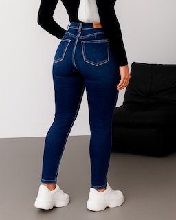 Foto 4 | Pantalón Skinny De Mezclilla Para Mujer Ocean Point Corte Tiro Alto