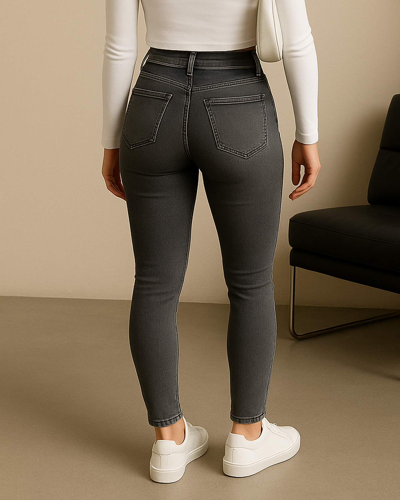 Foto 3 | Pantalón Skinny De Mezclilla Para Mujer Ocean Point Corte Tiro Alto