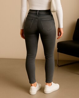 Foto 3 | Pantalón Skinny De Mezclilla Para Mujer Ocean Point Corte Tiro Alto