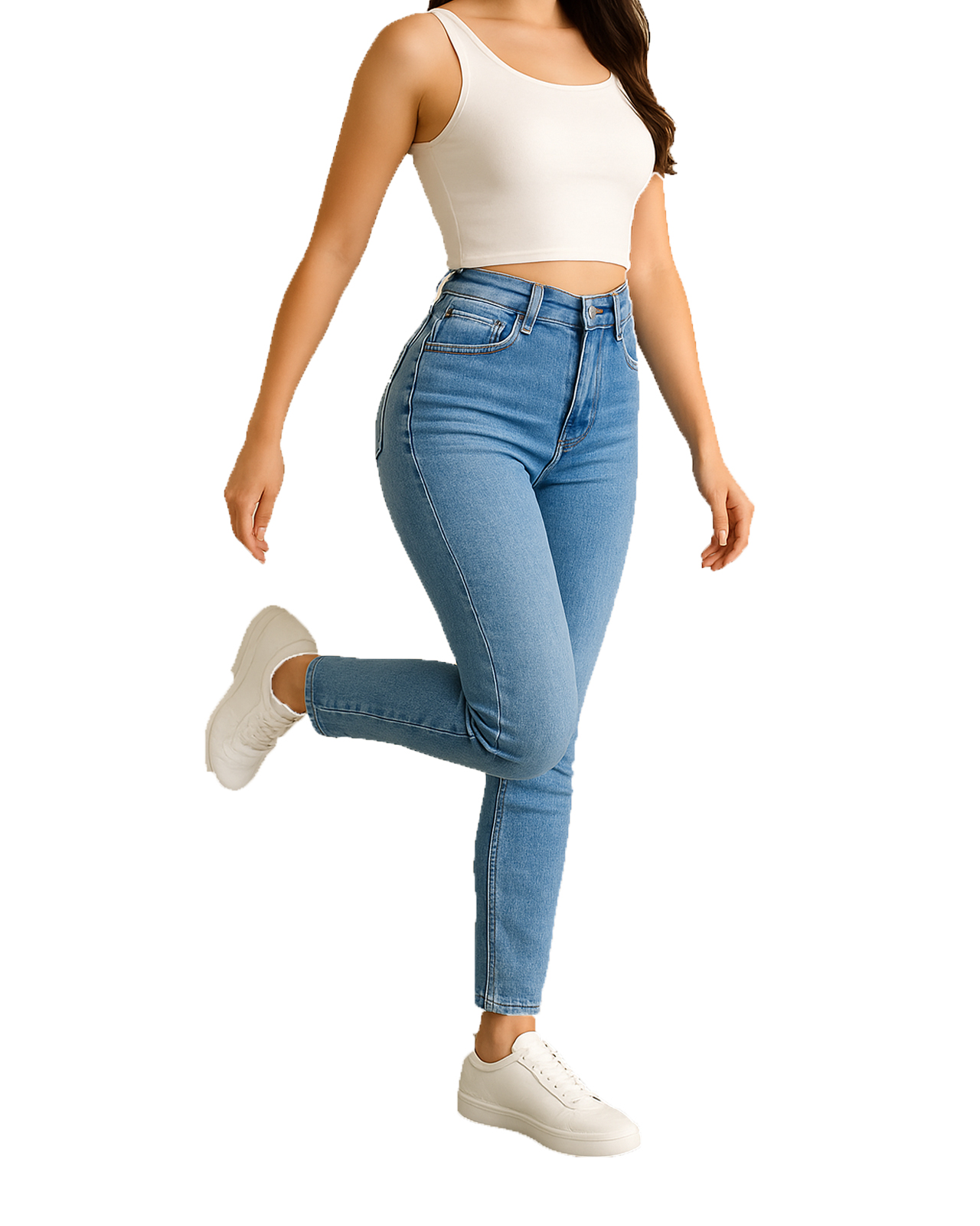 Foto 2 pulgar | Pantalón Skinny De Mezclilla Para Mujer Ocean Point Corte Tiro Alto