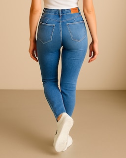 Foto 3 | Pantalón Skinny De Mezclilla Para Mujer Ocean Point Corte Tiro Alto
