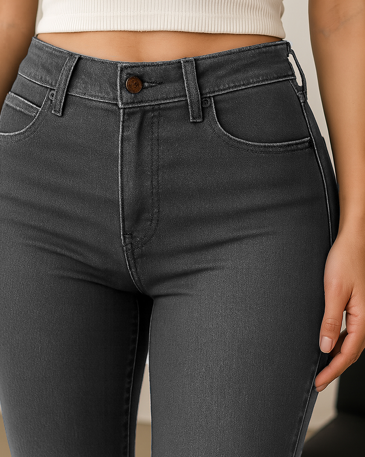 Foto 3 pulgar | Pantalón Skinny De Mezclilla Para Mujer Ocean Point Corte Tiro Alto