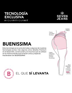 Foto 7 | Jeans Mujer Skinny Cintura Alta Push Up Buenissima 0101stmo Seven Jeans