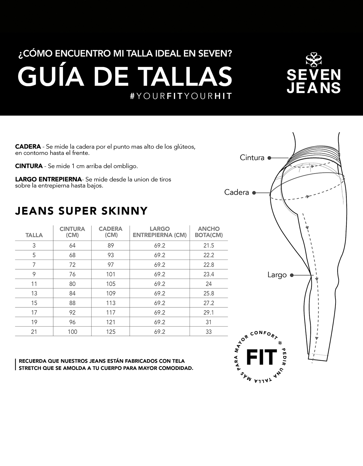 Foto 7 pulgar | Jeans Mujer Skinny Cintura  Alta Push Up Buenissima 0072stme Seven Jeans