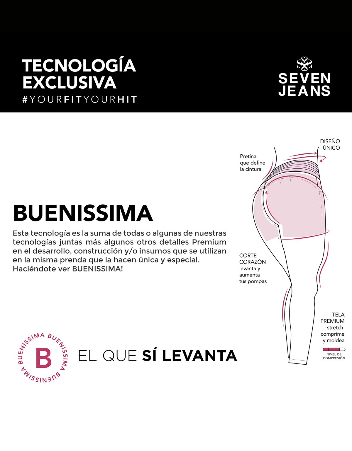 Foto 8 pulgar | Jeans Mujer Skinny Cintura  Alta Push Up Buenissima 0072stme Seven Jeans