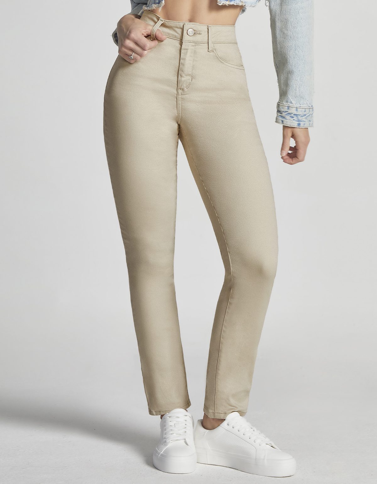 Foto 2 pulgar | Jeans Mujer Skinny Cintura Alta 7032kaki Seven Jeans