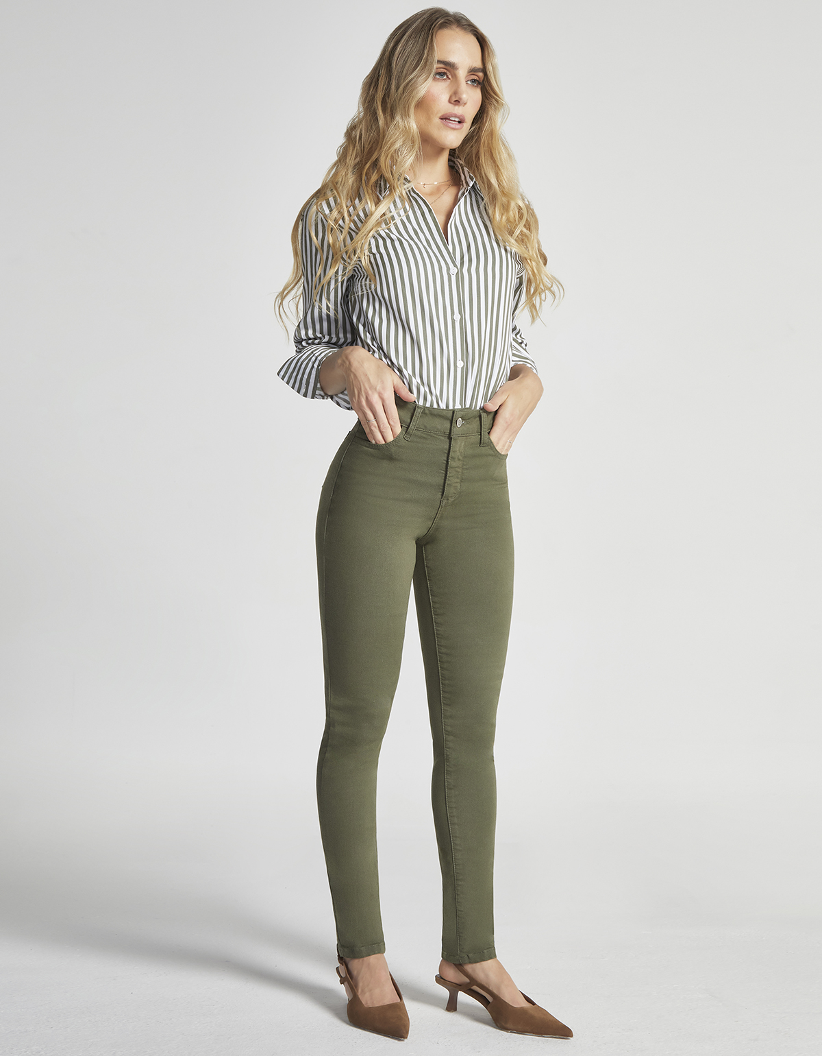 Foto 7 pulgar | Jeans Mujer Skinny Cintura Alta 7032oliv Seven Jeans