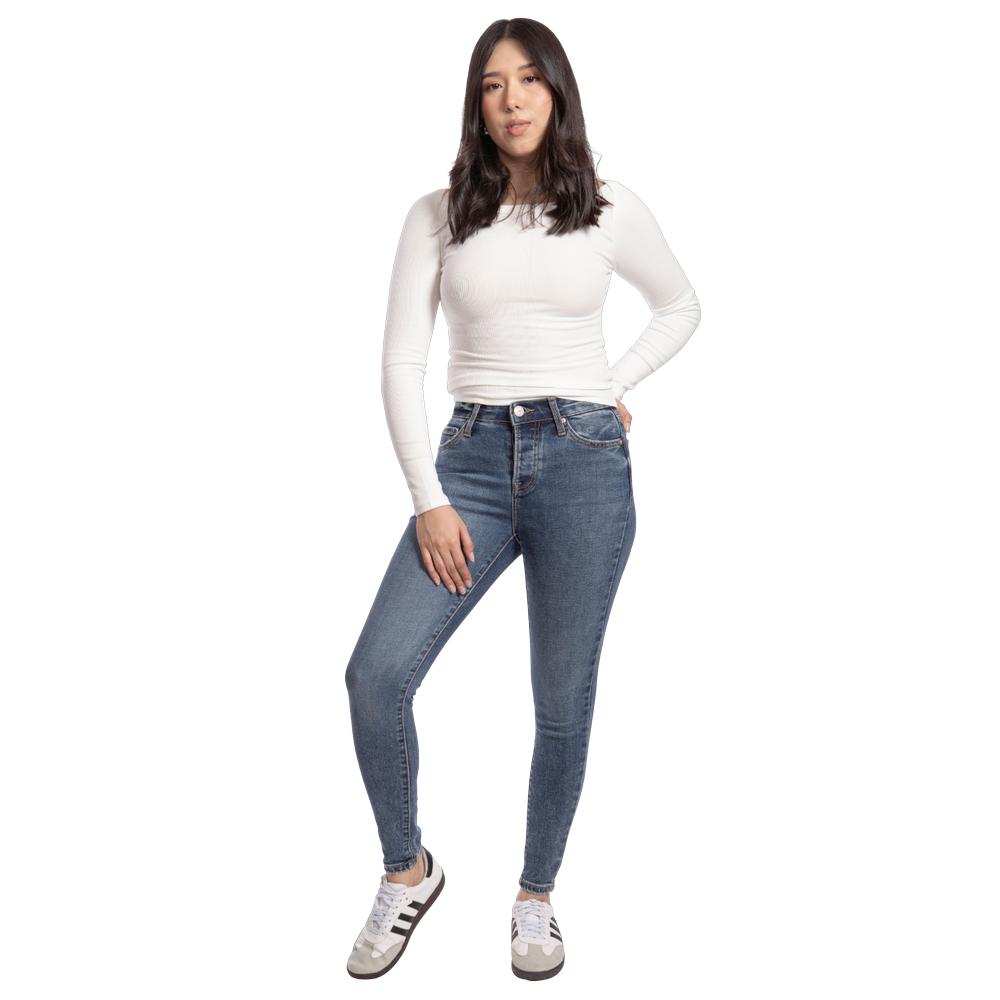 Foto 6 pulgar | Pantalón High Rise Skinny Mujer Balam Bl7191 Azul