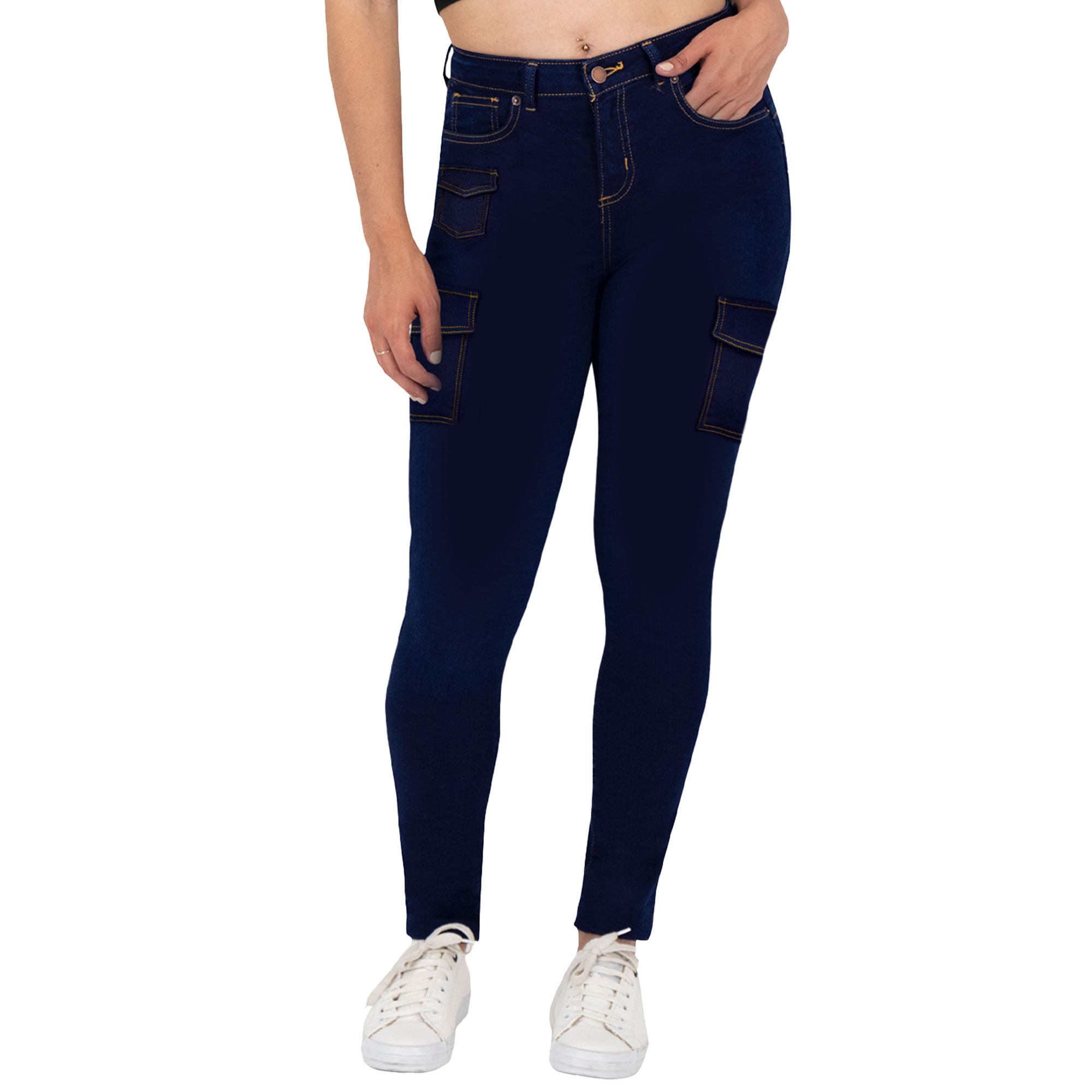 Foto 2 pulgar | Pantalón Skinny Cargo Britos Jeans Mezclilla 025705 para Mujer