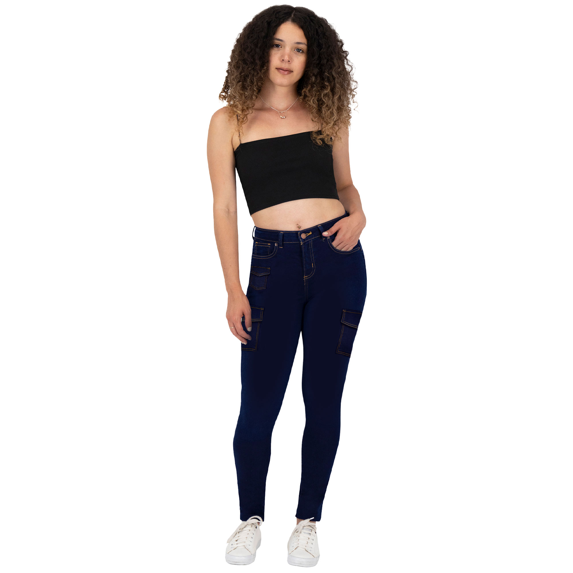 Foto 4 pulgar | Pantalón Skinny Cargo Britos Jeans Mezclilla 025705 para Mujer