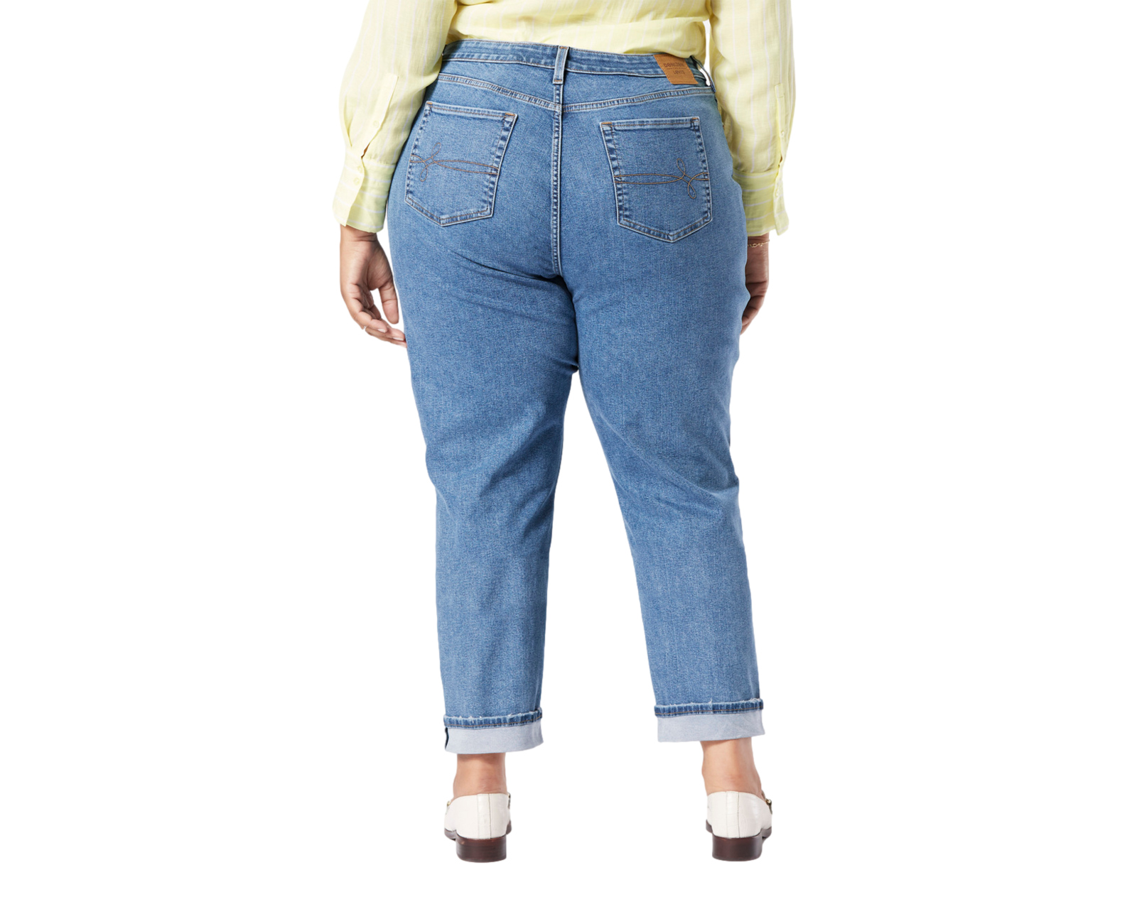 Foto 4 pulgar | Jeans 84594-0014 Mid-rise Boyfriend Denizen Plus