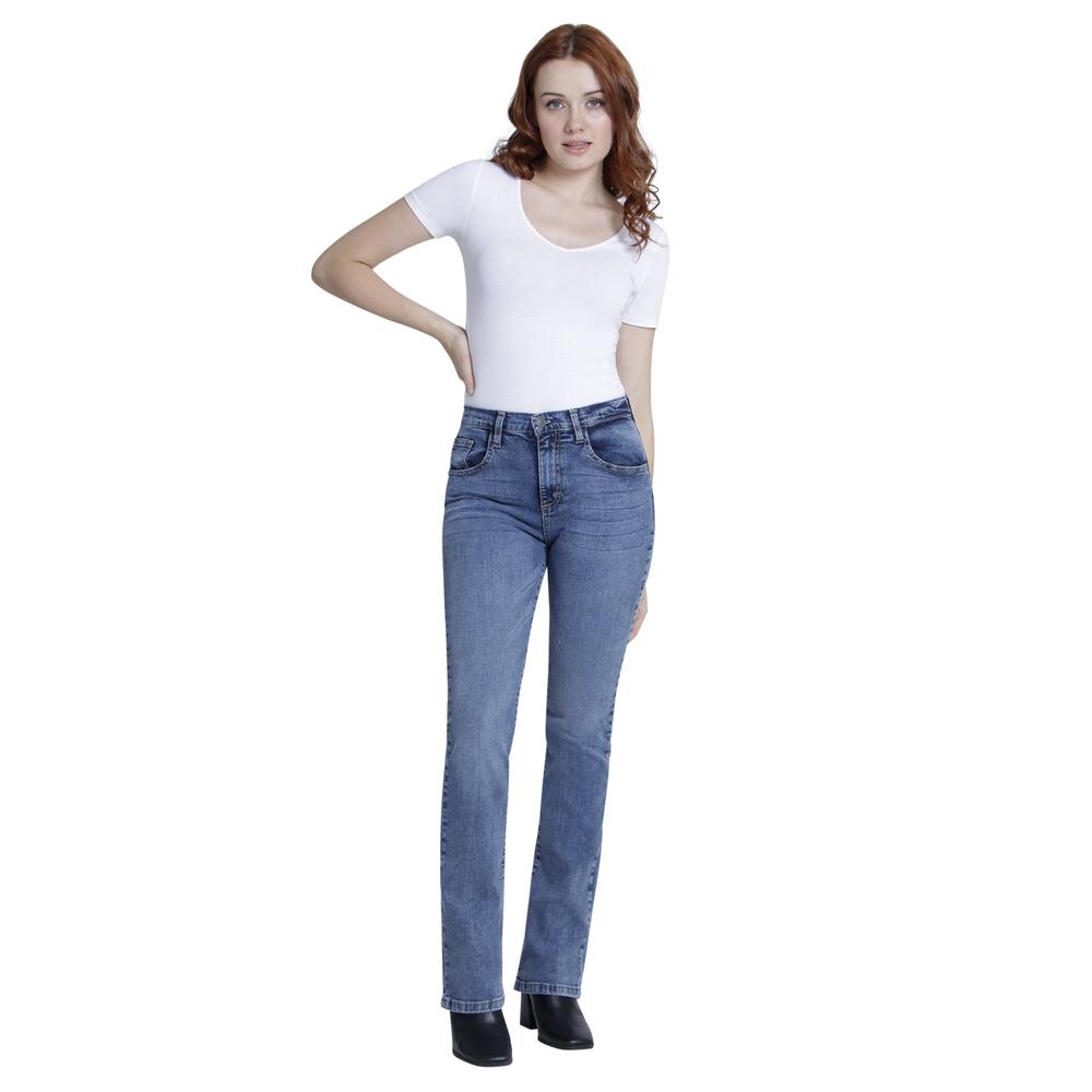 Foto 4 | Jeans Vaquero Wrangler High Rise Boot Cut 163 color Azul para Mujer