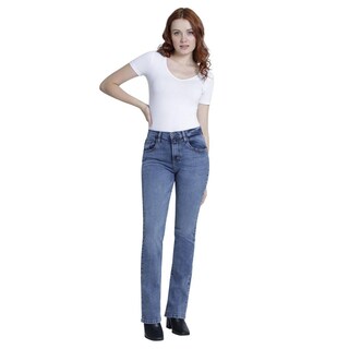 Foto 4 | Jeans Vaquero Wrangler High Rise Boot Cut 163 color Azul para Mujer