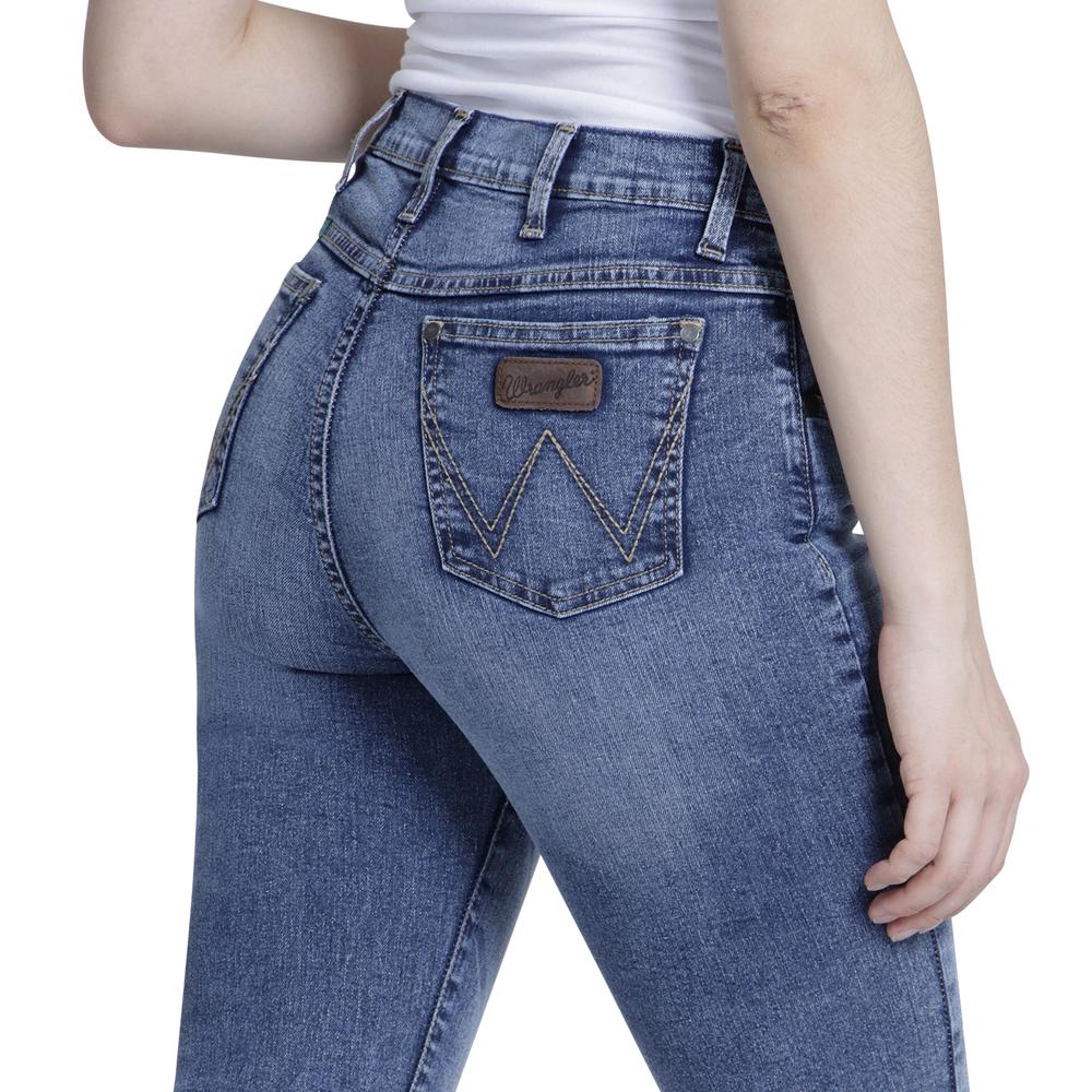 Foto 5 | Jeans Vaquero Wrangler High Rise Boot Cut 163 color Azul para Mujer