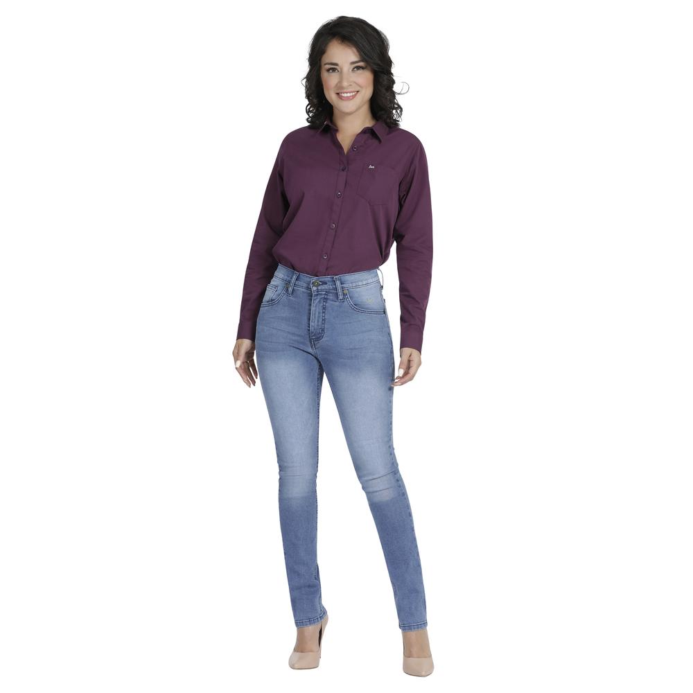 Foto 5 pulgar | Jeans Lee Slim Fit 347 color Azul para Mujer