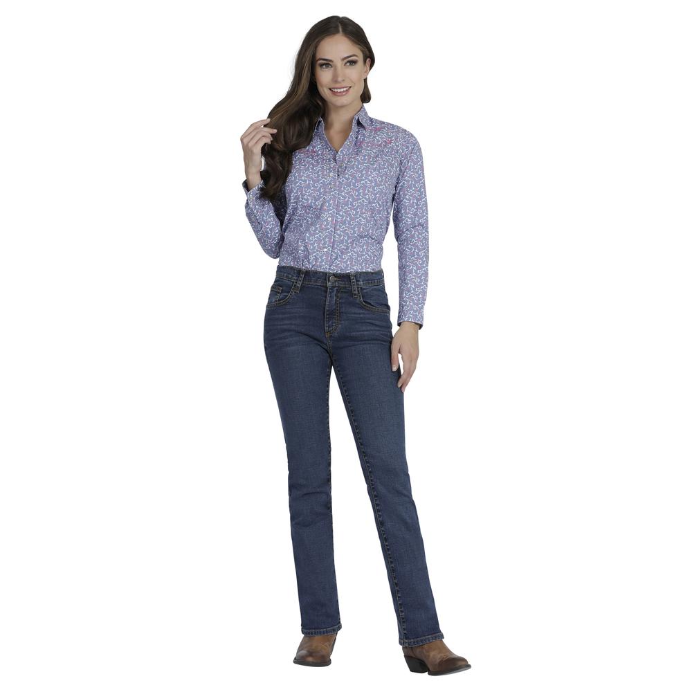 Foto 4 | Jeans Wrangler High Rise Boot Cut 921 color Azul para Mujer