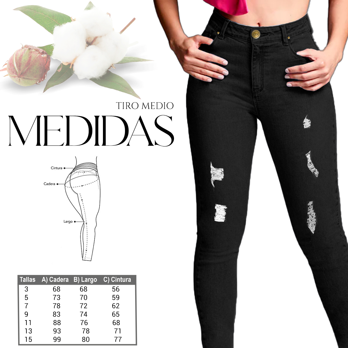 Foto 4 pulgar | Jeans de Dama Shendy Vendy Stretch Mezclilla Levanta Pompa Tiro Negro