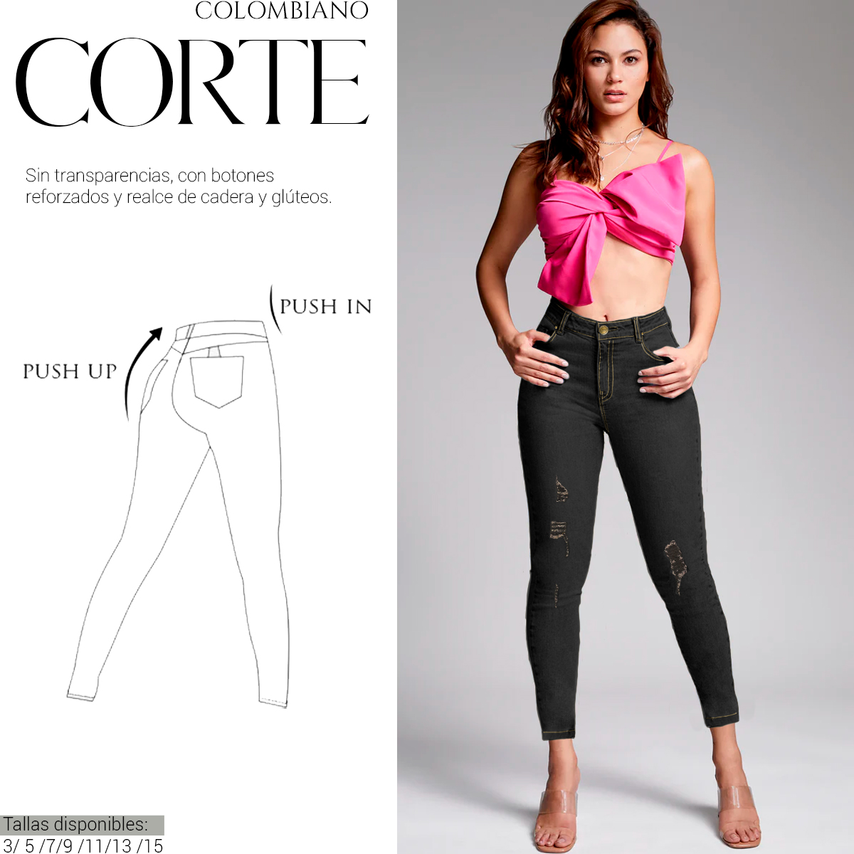 Foto 5 pulgar | Jeans Stretch Shendy Vendy Negros para Mujer