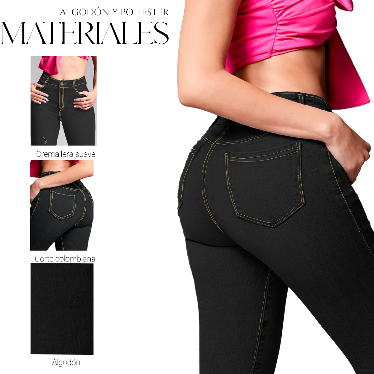 Foto 6 pulgar | Jeans Stretch Shendy Vendy Negros para Mujer