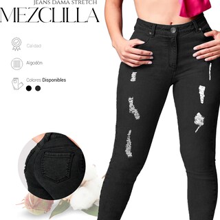 Foto 2 | Jeans Shendy Vendy Negros para Mujer