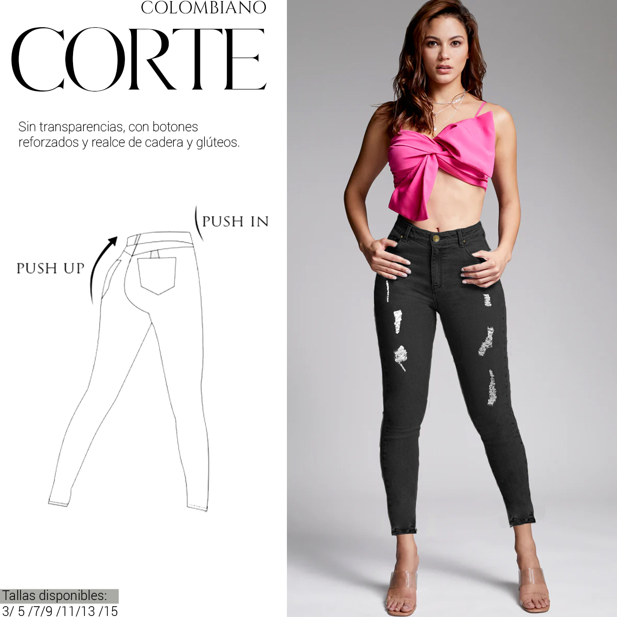 Foto 4 | Jeans Shendy Vendy Negros para Mujer