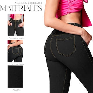 Foto 5 | Jeans para Dama Stretch Levanta Pompa Negro