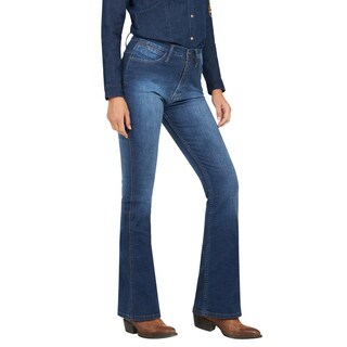 Foto 2 | Jeans Vaqueros Wrangler High Rise Flare 401 Azul para Mujer