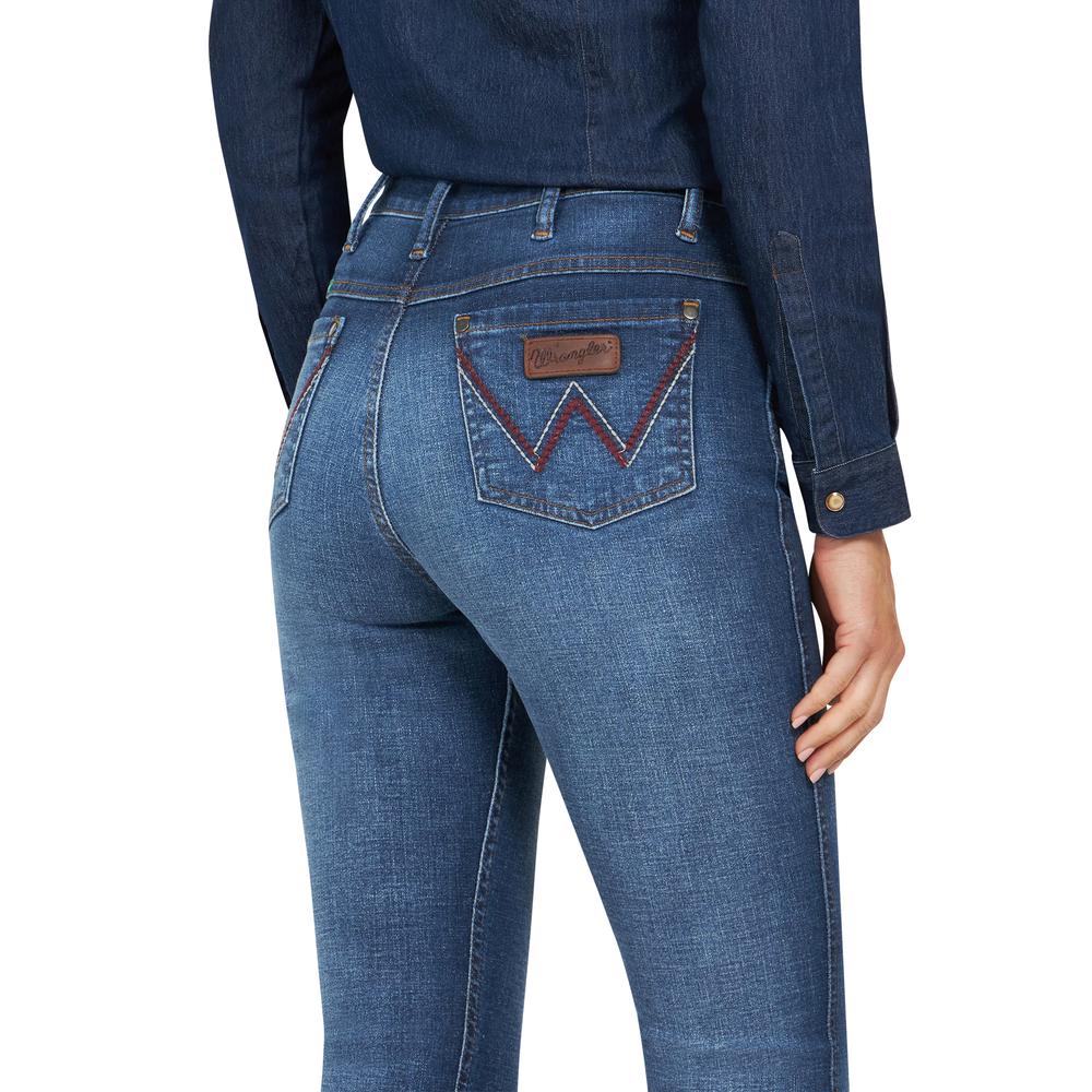 Foto 6 pulgar | Jeans Vaqueros Wrangler High Rise Flare 401 Azul para Mujer