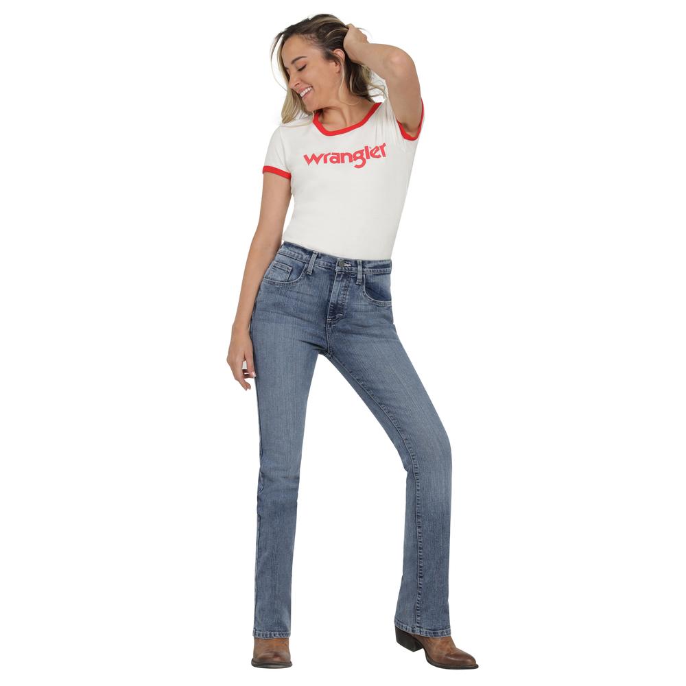 Foto 5 pulgar | Jeans Vaqueros Wrangler High Rise Boot 403 Azul