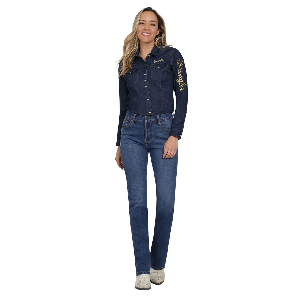 Foto 5 pulgar | Jeans Vaqueros Wrangler High Rise Boot 402 Azul