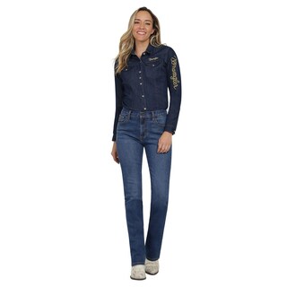 Foto 4 | Jeans Vaqueros Wrangler High Rise Boot 402 Azul