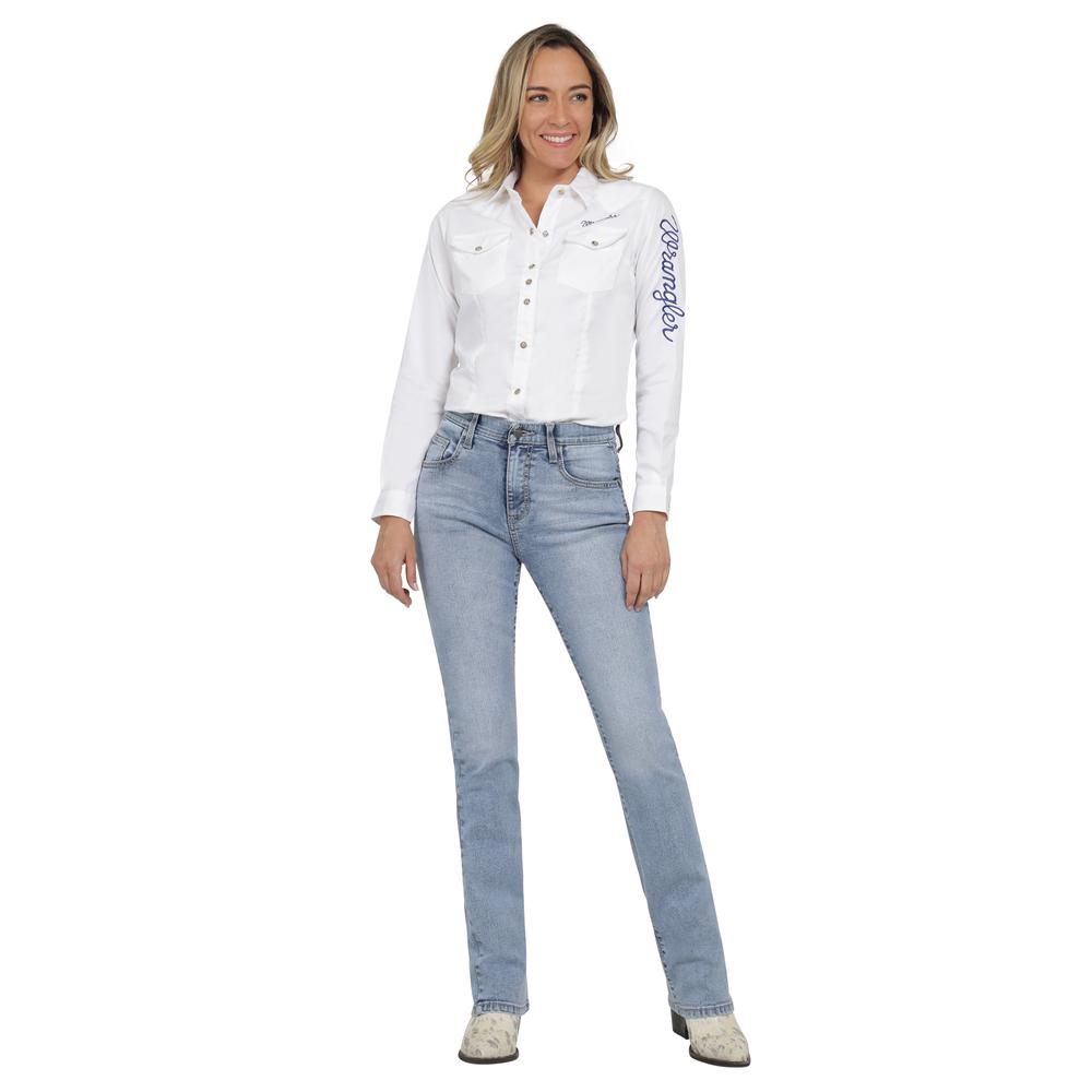 Foto 5 pulgar | Jeans Vaqueros Wrangler High Rise Boot 401 Azul