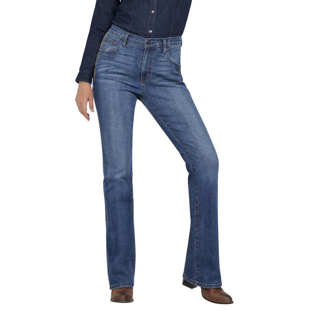 Jeans Vaqueros Wrangler High Rise Boot 401 Azul