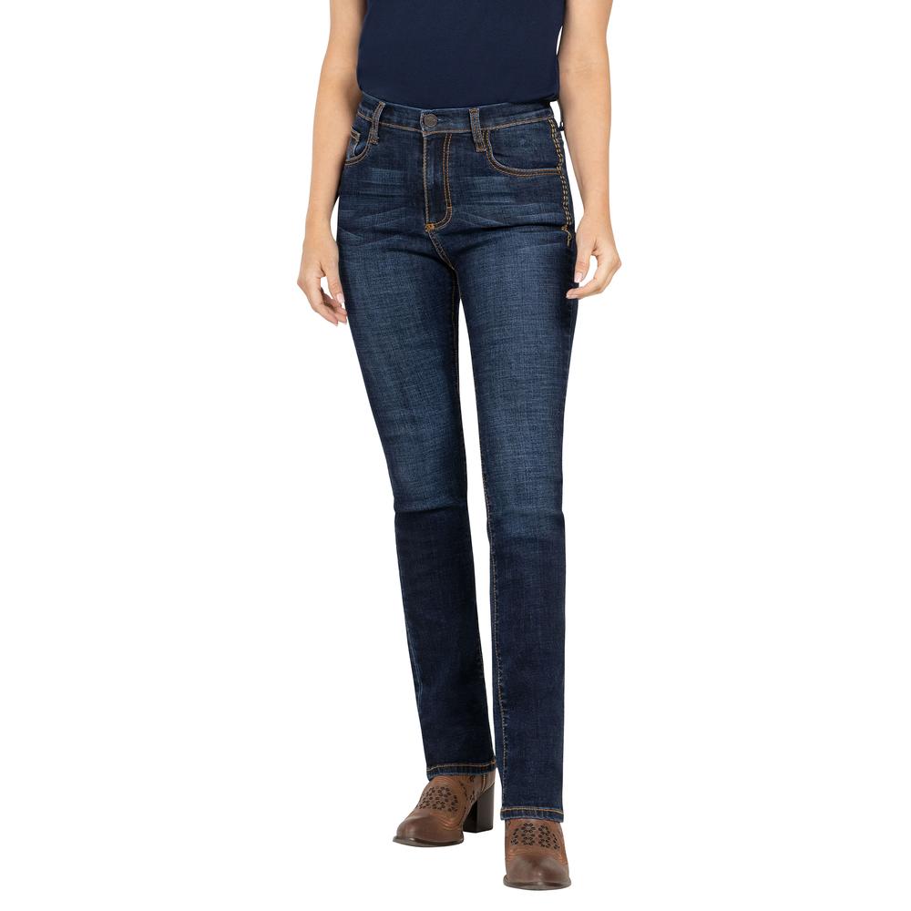 Jeans Vaqueros Wrangler High Rise Boot 401 Azul