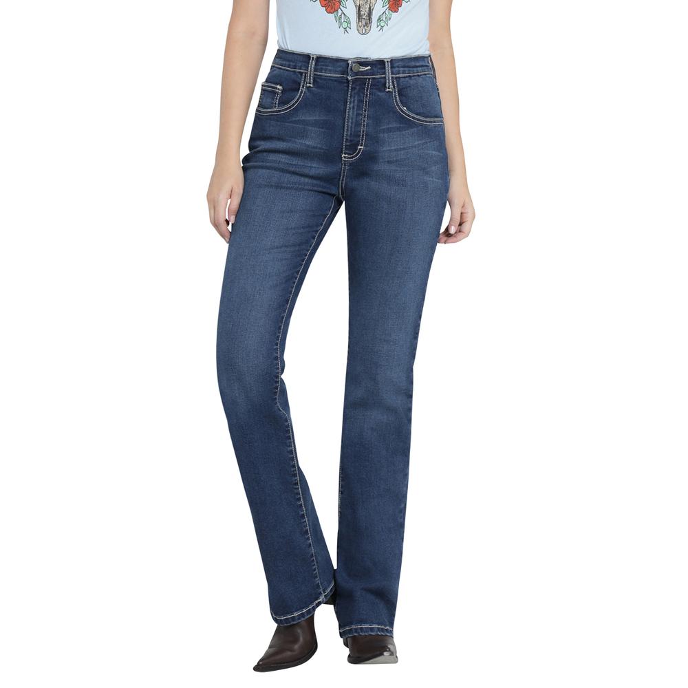 Jeans Vaqueros Wrangler High Rise Boot 405 Azul